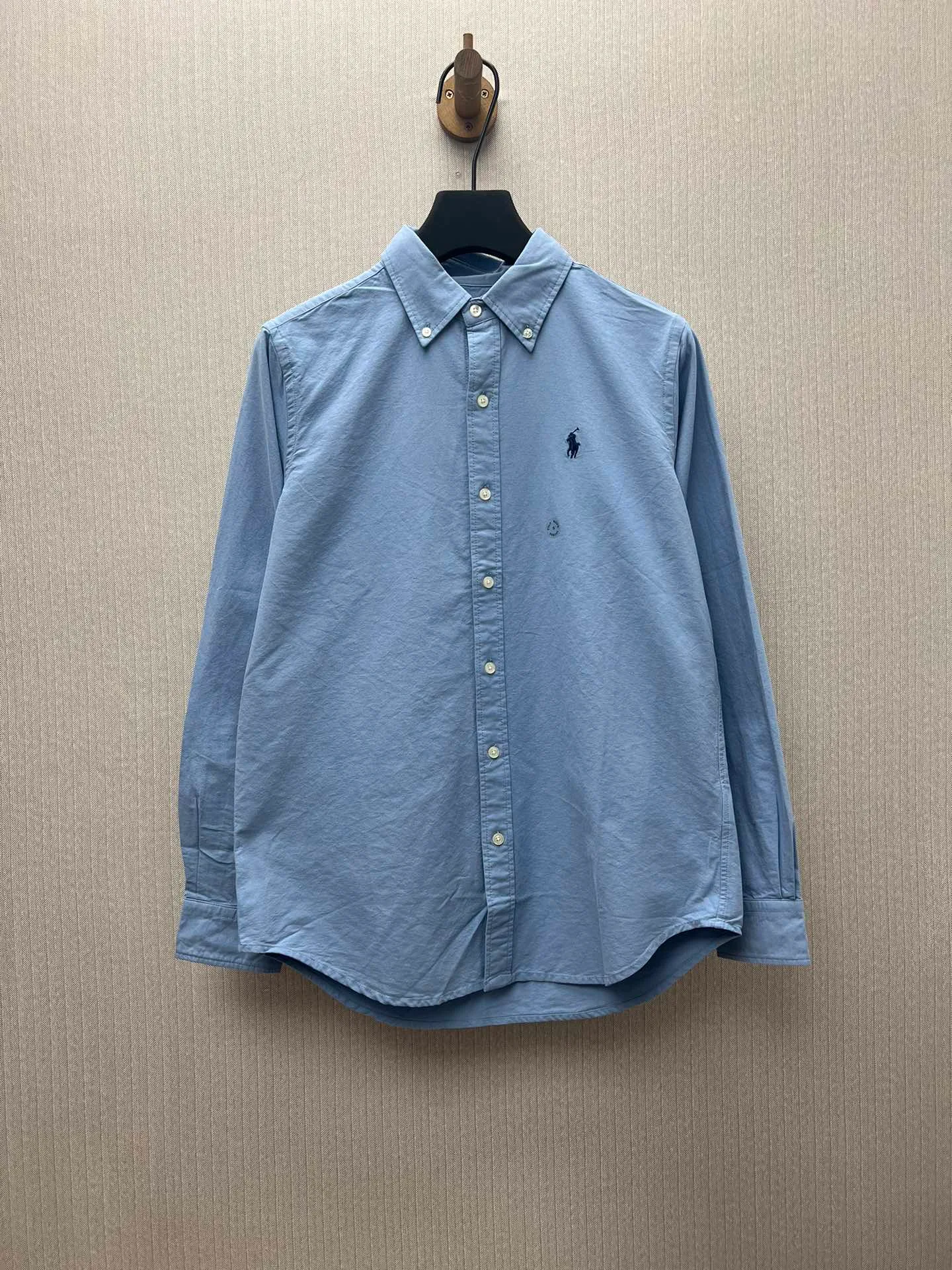 🅿️460 Polo 25ss new solid color logo embroidered buttoned long-sleeved shirt men's high version code number: XS.S.M.L.XL.